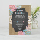 Invitation Le bébé bleu rose arrosent (Debout devant)