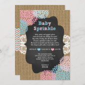 Invitation Le bébé bleu rose arrosent (Devant / Derrière)