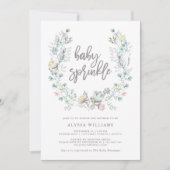 Invitation Le bébé botanique floral de la guirlande | (Devant)