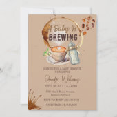 Invitation Le bébé brasse du Baby shower de café (Devant)