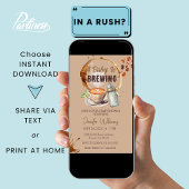 Invitation Le bébé brasse du Baby shower de café