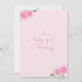 Invitation Le bébé brasse du Baby shower de théière rose par  (Dos)