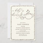 Invitation Le bébé brasse du thé Baby shower neutre pour le g (Devant)