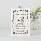 Invitation Le bébé brasse le baby shower de café (Debout devant)