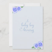 Invitation Le bébé brasse le Baby shower de garçon de thé ble (Dos)