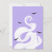 Invitation Le bébé brasse le Baby shower de sorcière violet (Dos)