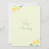 Invitation Le bébé brasse le Baby shower de théière jaune (Dos)