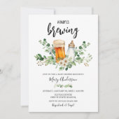 Invitation Le bébé brasse le Baby shower de verdure (Devant)