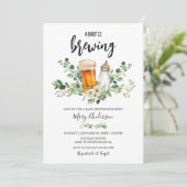 Invitation Le bébé brasse le Baby shower de verdure (Debout devant)