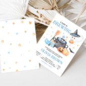 Invitation Le bébé brasse le Baby shower d'Halloween bleu