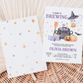 Invitation Le bébé brasse le Baby shower d'Halloween violet
