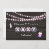 Invitation Le bébé brasse le Baby shower du couple fille (Devant)