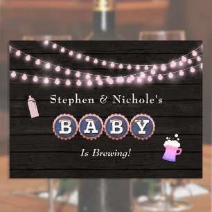 Invitation Le bébé brasse le Baby shower du couple fille
