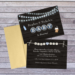 Invitation Le bébé brasse le Baby shower du garçon Couple