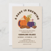 Invitation Le bébé brasse le café Citrouille Baby shower d'au (Devant)