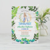 Invitation Le bébé Bunny premier anniversaire Printemps Pâque (Debout devant)