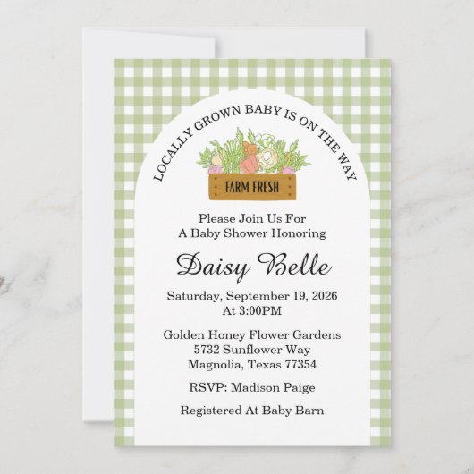 Invitation Le Bébé Cultivé Localement Est Sur Le Chemin Du Ba (Devant)