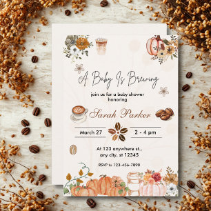 Invitation Le bébé d'automne brasse le Baby shower de café In