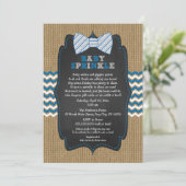 Invitation Le bébé de cravate d'arc arrosent des invitations, (Debout devant)