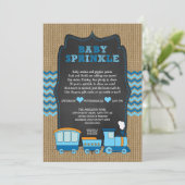 Invitation Le bébé de GARÇON de TRAIN arrosent/tableau de (Debout devant)