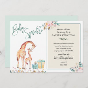Invitation Le bébé de girafe de Boho arrosent le genre neutre