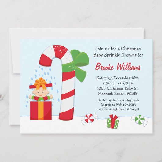 Invitation Le bébé de Noël arrosent l'invitation de douche (Devant)