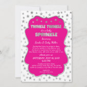 Invitation Le bébé de scintillement de fille arrosent des (Devant)