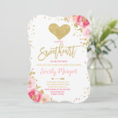 Invitation Le bébé de Valentine d'invitation de baby shower (Debout devant)