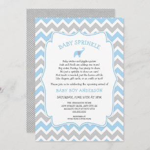 Invitation Le bébé d'éléphant de GARÇON arrosent avec le