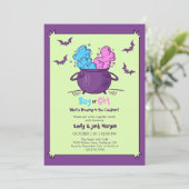 Invitation Le bébé d'Halloween brasse la révélation de genre (Debout devant)