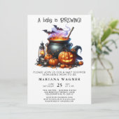 Invitation Le bébé d'Halloween brasse le Baby shower (Debout devant)