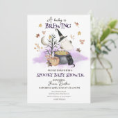 Invitation Le bébé d'Halloween brasse le Baby shower (Debout devant)