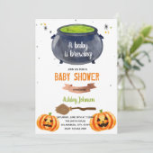 Invitation Le bébé d'Halloween brasse l'invitation (Debout devant)