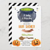 Invitation Le bébé d'Halloween brasse l'invitation (Devant / Derrière)