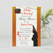 Invitation Le bébé d'Halloween brasse sorcière Baby shower mo (Debout devant)