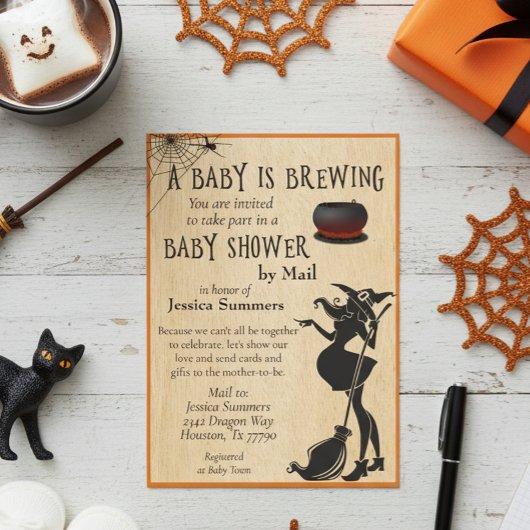 Invitation Le bébé d'Halloween brasse une douche par Mail Wit