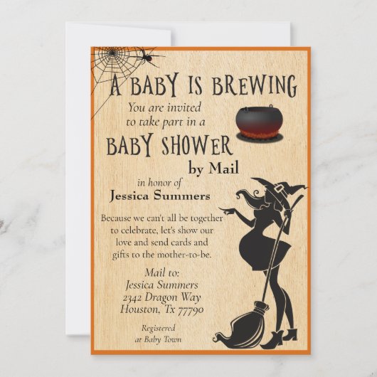 Invitation Le bébé d'Halloween brasse une douche par Mail Wit (Devant)
