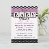 Invitation Le bébé d'impression de zèbre bloque l'invitation (Debout devant)