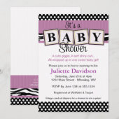 Invitation Le bébé d'impression de zèbre bloque l'invitation (Devant / Derrière)