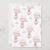 Invitation Le bébé éléphant rose brasse le Baby shower (Dos)