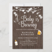Invitation Le bébé EN BOIS brasse l'invitation de baby shower (Devant)