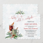 Invitation Le Bébé est froid à l'extérieur du Baby shower vir (Devant / Derrière)