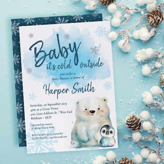 Invitation Le bébé est froid hors du Baby shower d'hiver