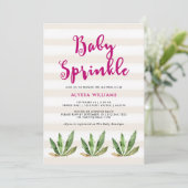 Invitation Le bébé fascinant de rayures de désert du cactus | (Debout devant)