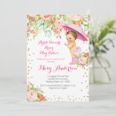 Invitation Le bébé mexicain floral avril verse le baby shower (Debout devant)