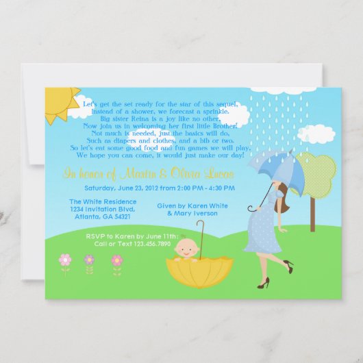 Invitation Le bébé moderne mignon de maman et de bébé (Devant)