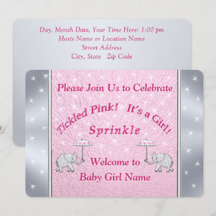 Invitation Le bébé rose chatouillé fait sur commande arrosent