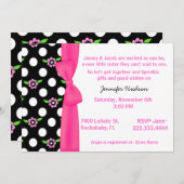 Invitation Le bébé rose d'arc arrosent l'invitation de douche (Devant / Derrière)