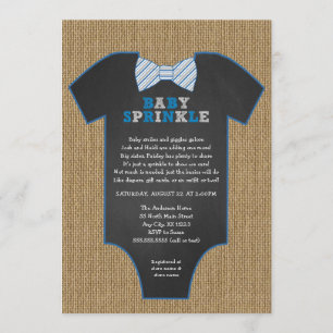 Invitation Le bébé rustique de garçon de chemise de cravate