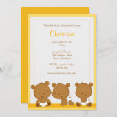 Invitation Le Bébé Shower de Little Green Bear (Devant / Derrière)